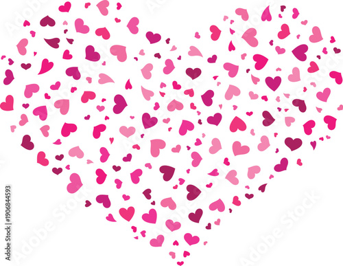 Romantic Heart Shape made from a swirl of small hearts Illustration