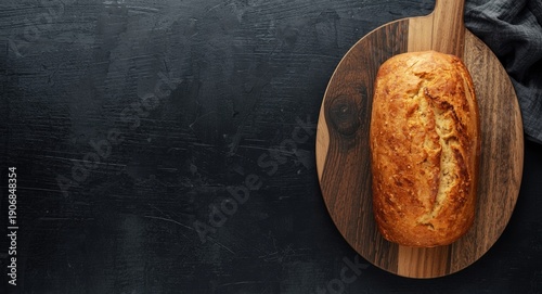 Golden homemade bread loaf ...