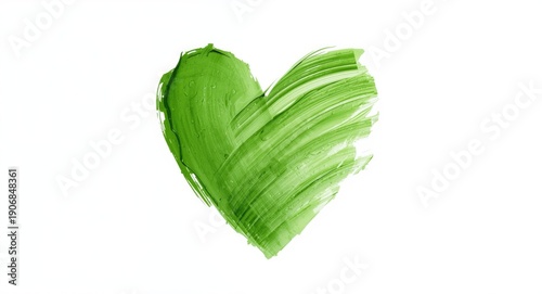 Green heart design painted ...