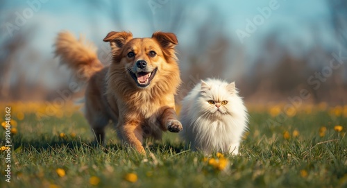 Energetic dog and soft fluf...
