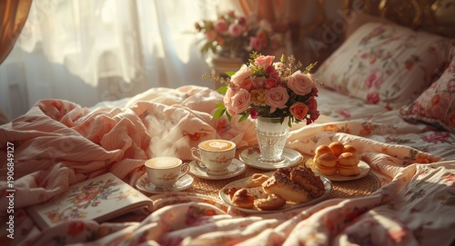 Breakfast with coffee and f...