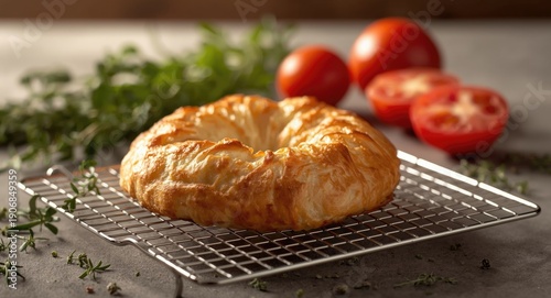 Golden flaky puff pastry si...