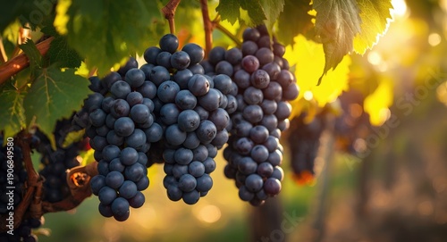 Harvest ready dark grapes h...