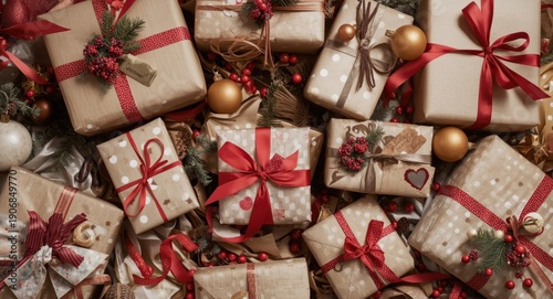 Artful display of wrapped g...