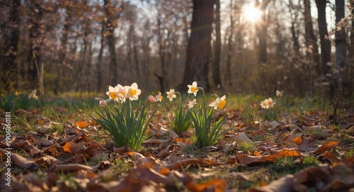 Fresh spring forest environ...
