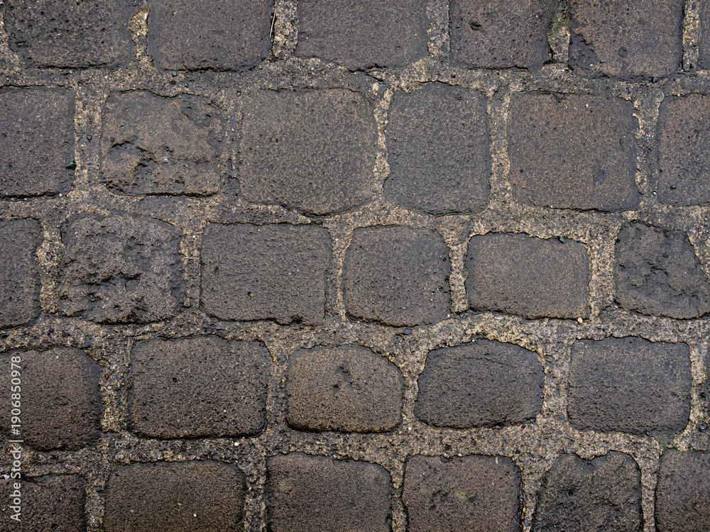 Obraz premium Rustic Cobble Path Stone Ground Background Texture