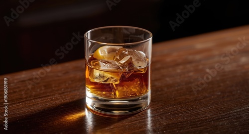 Elegant glass filled with w...