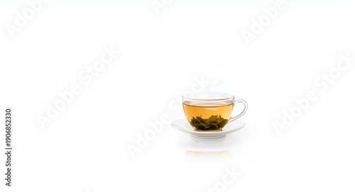 A cup of green tea in glass...