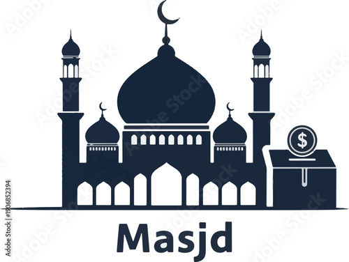 Embrace the sacred month of Ramadhan Kareem with this iconic mosque silhouette, symbolizing faith, community, and charitable giving