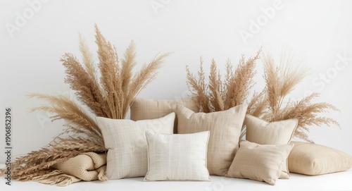 Decor with dry plants and b...