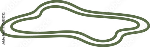 Abstract fluid wavy double line frame. Modern organic border shape for text, logo, greeting card, banner. Minimalist design. Vector illustration