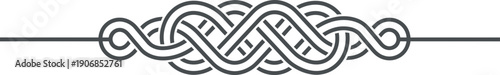 Ornate celtic knot geometric pattern line divider design element. Decoration concept for border, frame, scroll, banner. Simple vector illustration
