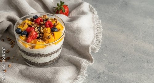 Delicious yogurt bowl layer...