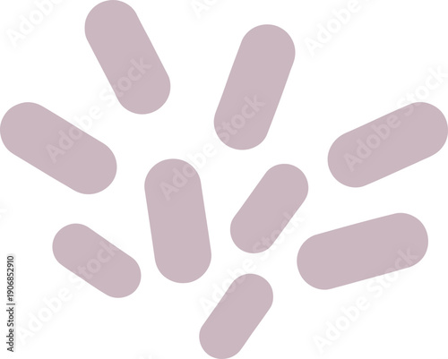 Cluster of abstract geometric shapes resembling bacteria or microbes. Minimalist modern design. Vector illustration for biology, medicine, science