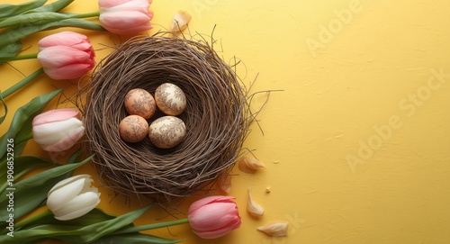 Easter postcard design with...