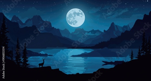 Artistic backdrop of a moon...