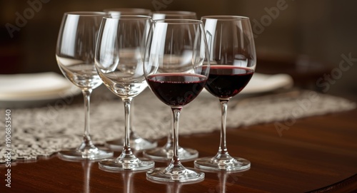 Elegant white and red wine ...