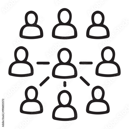 Group of People Icons Connected Together.