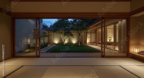 Elegant Japanese living roo...