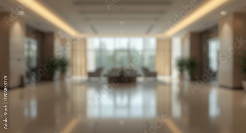 Evenly lit blurred interior...