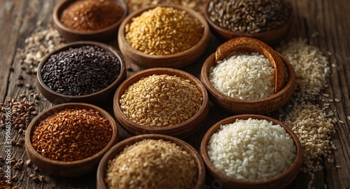 Flat layout of grain bowls ...