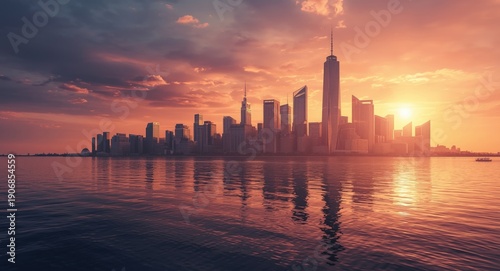 Luminous cityscape illustra...
