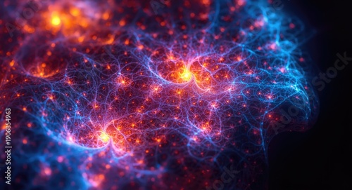 glowing abstract fractal li...