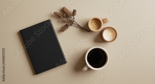 Cozy and creative flat lay ...