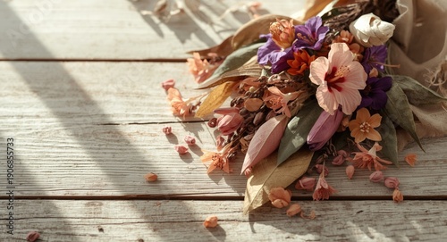 Artistic tea and hibiscus f...