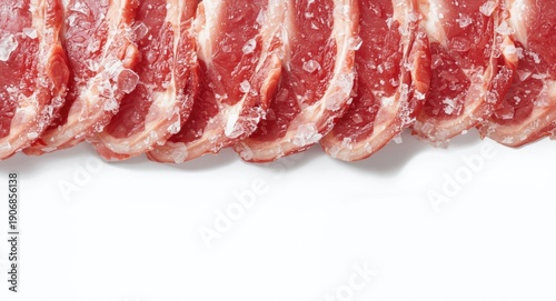 Icy pork slices covered in ...