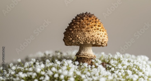 A textured mushroom cap on ...