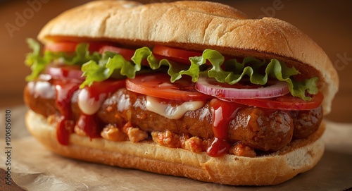 Delicious sausage sandwich ...