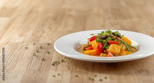 Bright vegetable medley ser...