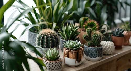 Indoor greenery accented by...