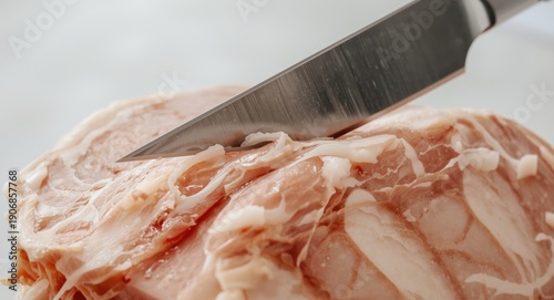 Close up of a blade placed ...