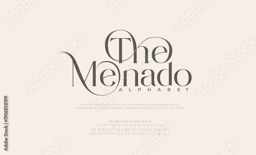Luxury logo typography Minimal Fashion Designs. Typeface modern serif fonts and numbers. Elegant stylish alphabet letters font, ligatures, and number.
