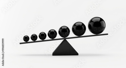 Abstract black spheres in v...