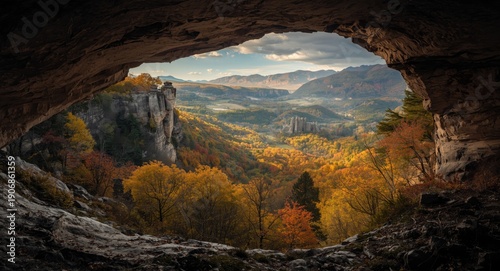 Autumn valley scenery viewe...