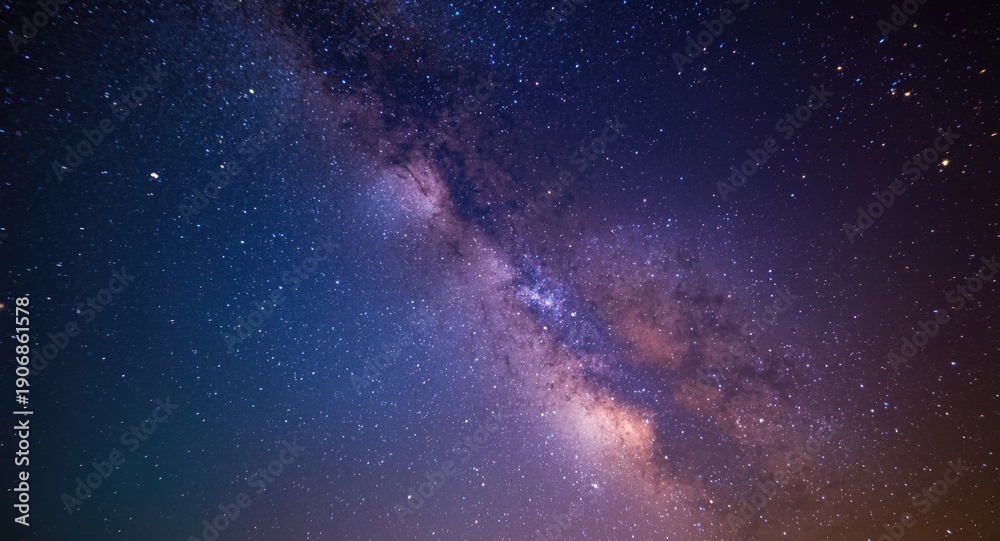 Fototapeta premium grainy long exposure astronomy shot of bright milky way