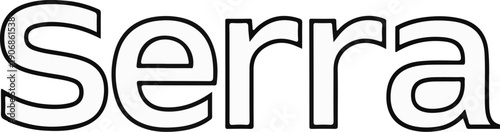 Bold, outlined text with unique serifs for a modern and clean aesthetic