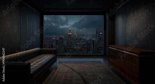 Luxurious dark lounge area ...