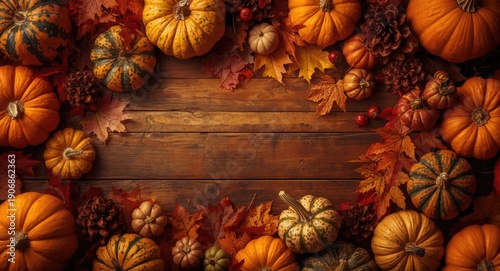 Colorful autumn frame featu...
