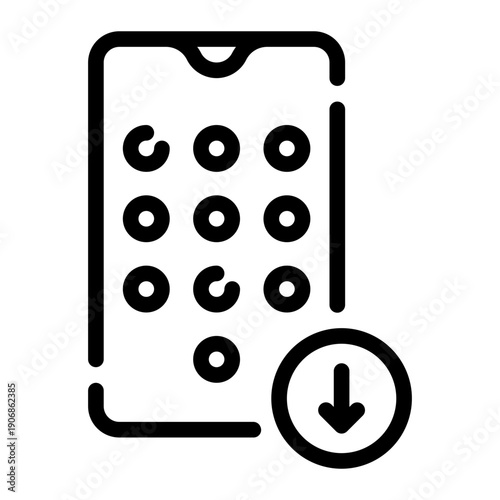 down arrow line icon