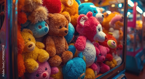 Close up of plush toys insi...