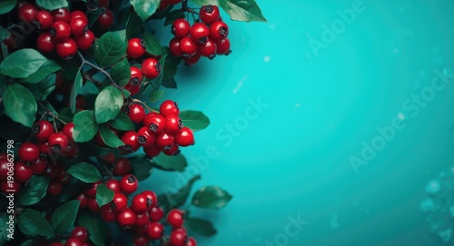 Evergreen vine bearing ripe...