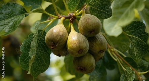Juicy figs hanging from a f...