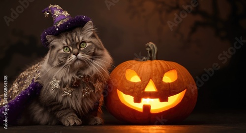British cat in magical cost...