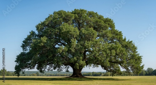 A towering oak tree with th...