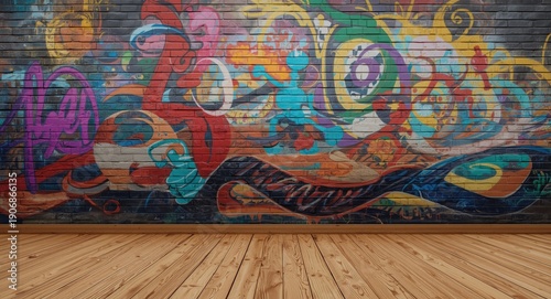 Lively urban mural painted ...
