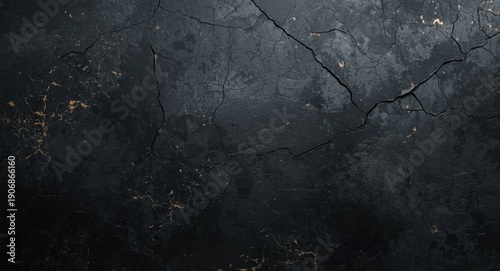 Deeply cracked dark concret...